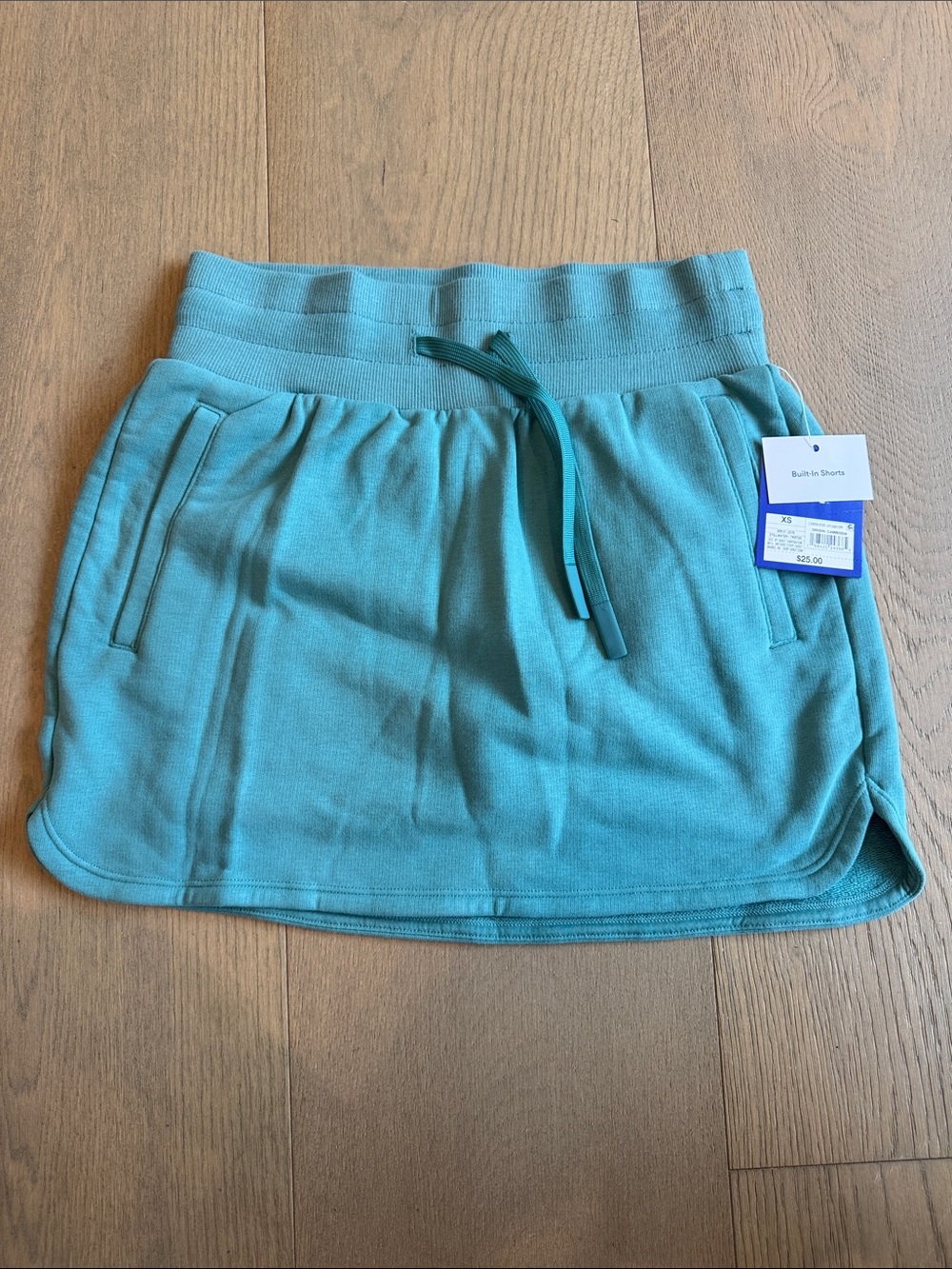 JoyLab Teal Drawstring Mini Skirt
